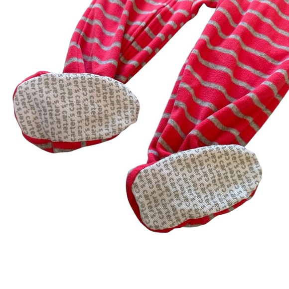 Carter’s Fleece Footed Pajama Zippy Striped Fire Truck Puppy Toddler Boy 3T - Picture 4 of 5
